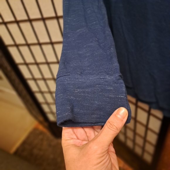 Navy Blue Knit Long Sleeve Tee - Picture 7 of 8